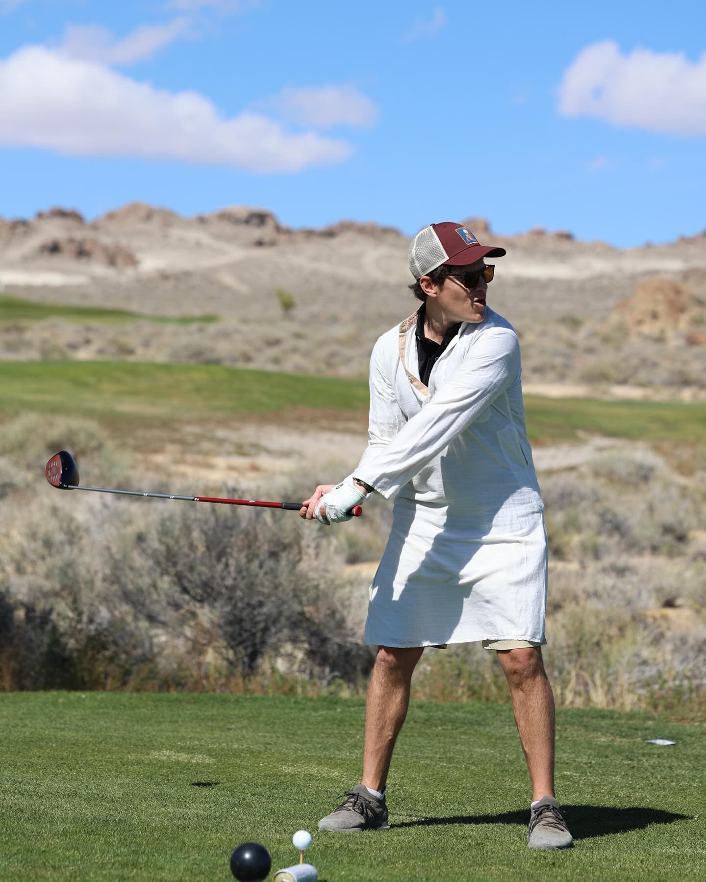 Cart-side with the desert behind